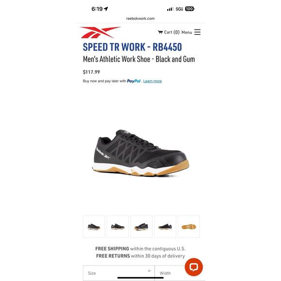 Unisex Reebok ASTMF3455 Comp. Toe, Slip Resistant, Metal Free Size M 9 W 11 - Picture 7 of 7